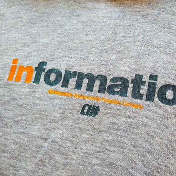 Alphanumeric Information Hoodie Sweatshirt Sweater Deadstock Vintage Skateboard - Picture 4 of 5